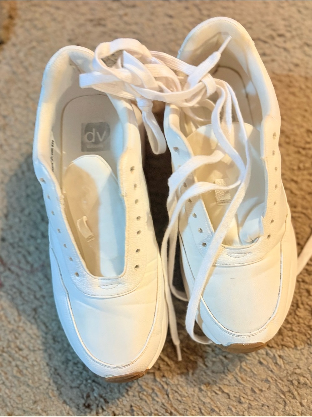 DV by Dolce Vita All-White Women's Lace-Up Sneakers